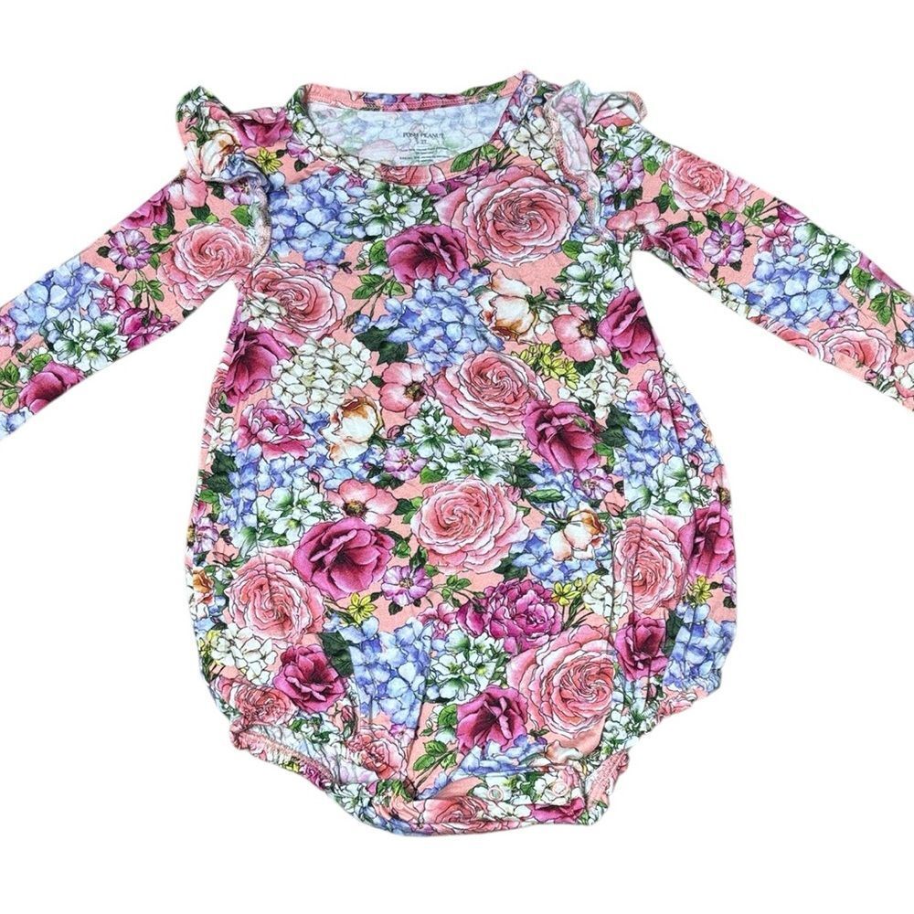 Posh peanut 2T Henrietta bubble romper floral garden Easter bamboo